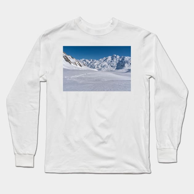 Tasman Glacier with Aoraki/Mt Cook Long Sleeve T-Shirt by charlesk